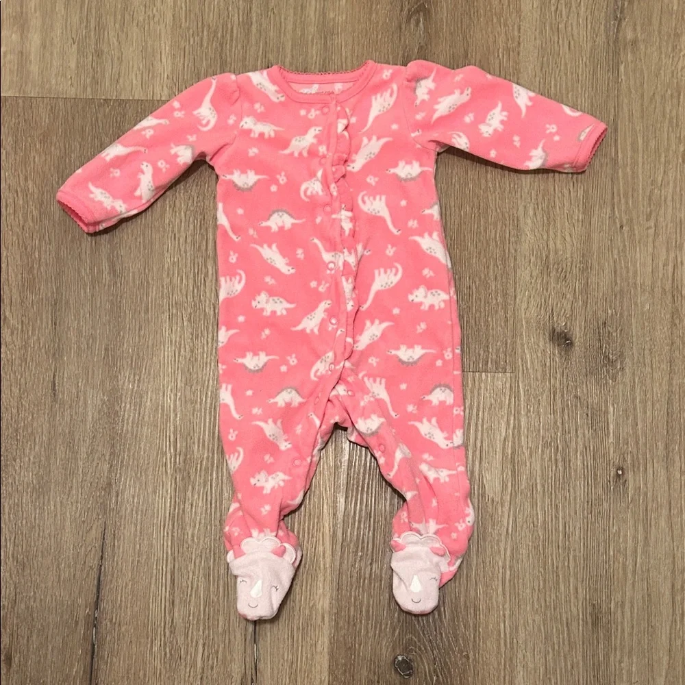 Carter's Pink Dinosaur Footed One Piece